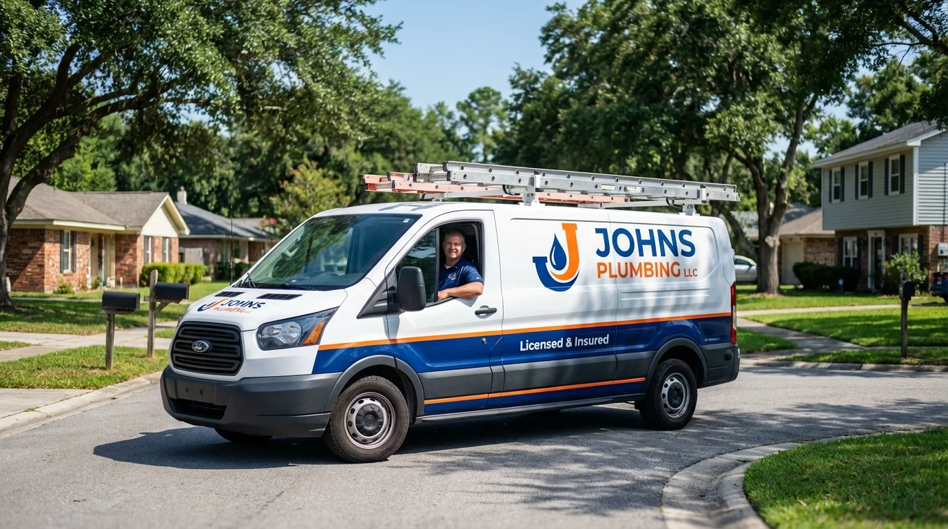 Johns Plumbing LLC service van in Red Lake Falls, MN