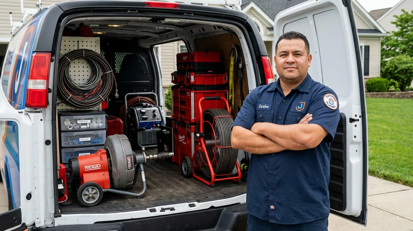 Professional drain cleaning equipment and Johns Plumbing LLC plumber in Red Lake Falls