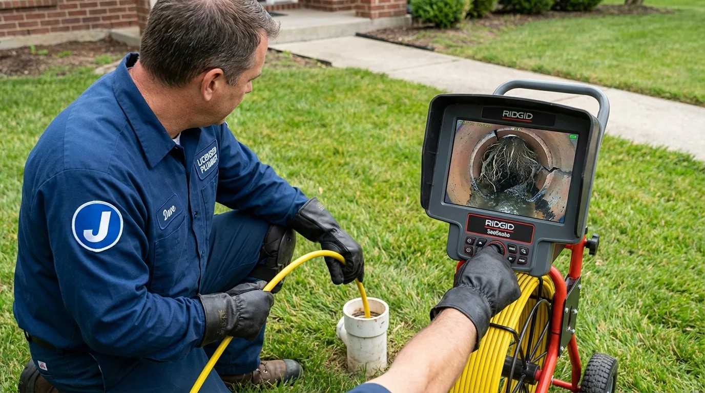 Sewer camera inspection being performed by Johns Plumbing LLC in Red Lake Falls