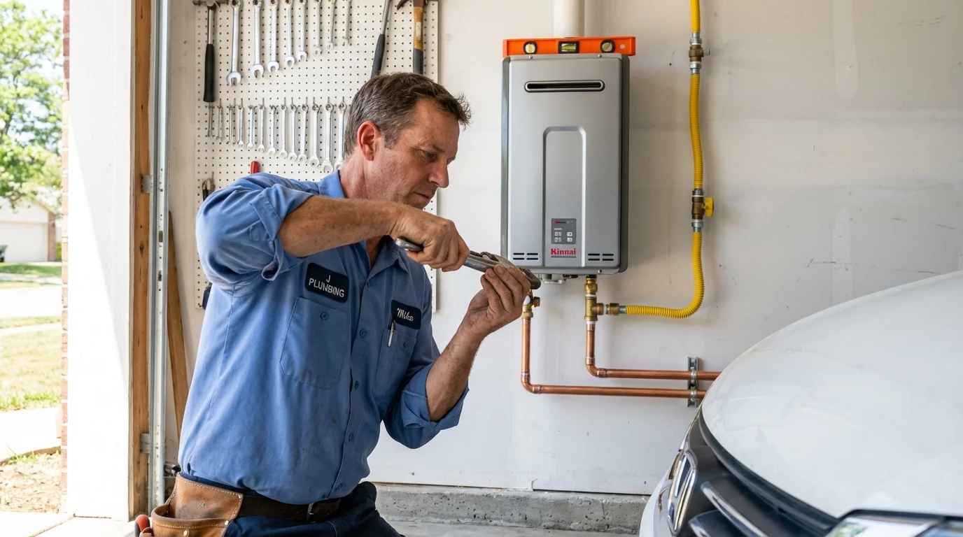 Tankless water heater installation by a Johns Plumbing LLC plumber in Red Lake Falls